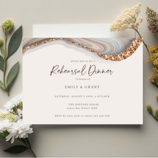 Carte Dîner de répétition de marbre de Géode d'âge