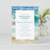 Carte Dîner de répétition de mariage de plage tropicale (Debout devant)