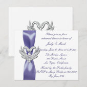 Carte Dîner de répétition des cygnes d'argent bleu viole (Devant / Derrière)