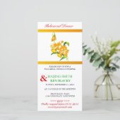 Carte Dîner de répétition des orchidées jaunes Invitatio (Debout devant)