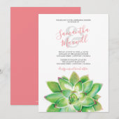 Carte Dîner de répétition Feuille Succulent aquarelle (Devant / Derrière)