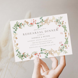 Carte Dîner de répétition floral Elegant Wildflow