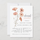 Carte Dîner de répétition Mariage de fleurs de pavot ora (Devant)