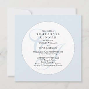 Carte Dîner de répétition Mariage Dusty Blue élégant