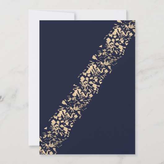 Carte Dîner de répétition Mariage en Bleu profond et Cha (Dos)