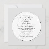 Carte Dîner de répétition noir et blanc chic (Devant)