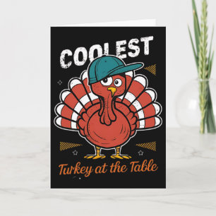 Carte Dîner de Thanksgiving Dinde la plus cool à table g