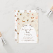 Carte dîner de Thanksgiving floral (Devant/Arrière en situation)