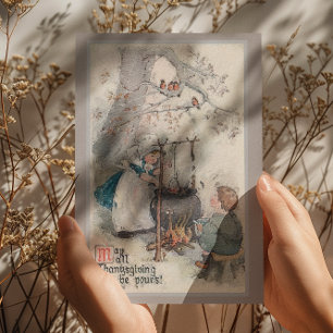 Carte Dîner de Thanksgiving Vintage pour Enfants