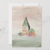 Carte dîner de vacances moderne rose et prune (Dos)