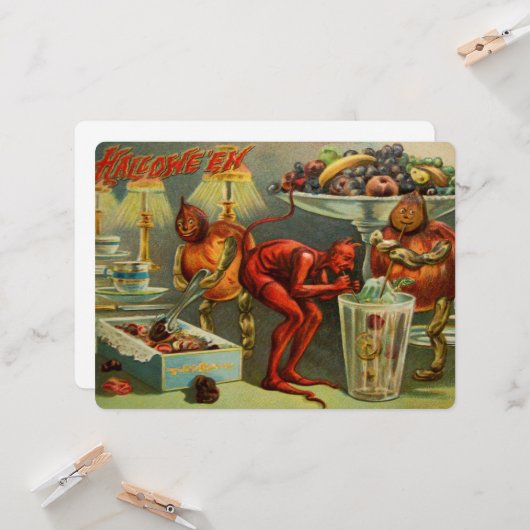 Carte Dîner d'Halloween (Devant/Arrière en situation)