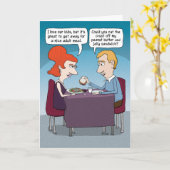 Carte Diner drôle avec le jour de mère de mari (Fleur jaune)