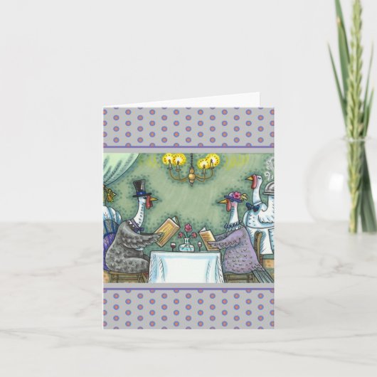 CARTE DÎNER FINEMENT TURC, PLAISANTERIE DE L'OISEAU DE T (Devant)