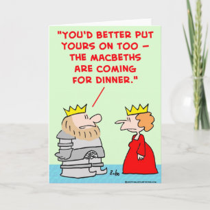 Carte dîner shakespeare