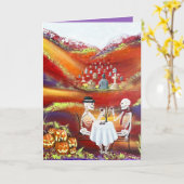 Carte Diner Skeleton Couple Romantique (Fleur jaune)
