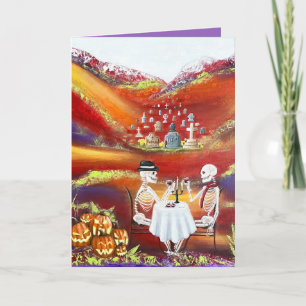 Carte Diner Skeleton Couple Romantique