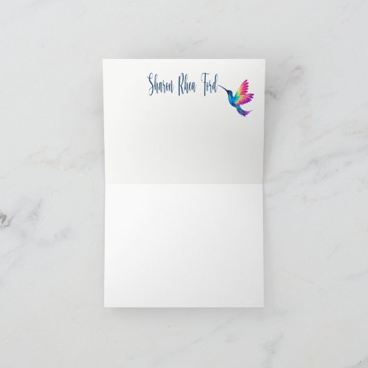 Carte d'infini colibri (Intérieur)