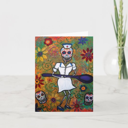 CARTE D'INFIRMIÈRE DIA DE LOS MUERTOS (Devant)