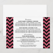 Carte d'information à paillettes Chevron rose (Devant / Derrière)