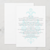 Carte d'information Aqua Subtle Damask (Devant / Derrière)