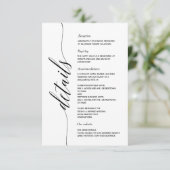 Carte d'information avec calligraphie élégante sim (Debout devant)