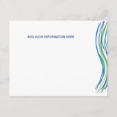 Carte d'information bleue et verte Bar Mitzvah (Dos)