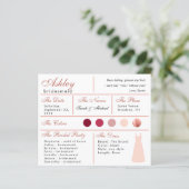 Carte d'information Bridesmaid Rose Gold Blush Pin (Debout devant)