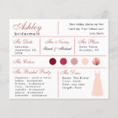 Carte d'information Bridesmaid Rose Gold Blush Pin (Devant)