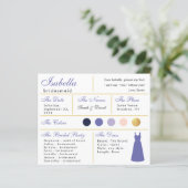 Carte d'information Bridesmaid Violet Purple Gold (Debout devant)