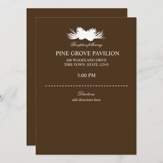 Carte d'information Brown Pine Cone (Devant / Derrière)