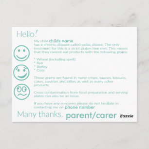 Carte d'information Celiac