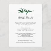 Carte d'information client Watercolor Palm (Devant)