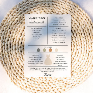 Carte d'information de Bridesmaid