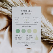 Carte d'information de Bridesmaid rétro stylé