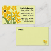 Carte d'information de contact de maman de fleurs (Devant / Derrière)