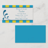 Carte d'information de contact de mariée et de cha (Devant / Derrière)