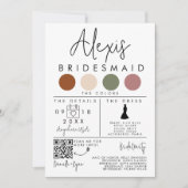 Carte d'information de demoiselle d'honneur avec p (Devant)