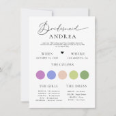 Carte d'information de demoiselle d'honneur avec s (Devant)