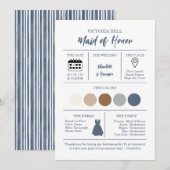 Carte d'information de demoiselle d'honneur côtièr (Devant / Derrière)