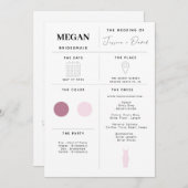 Carte d'information de demoiselle d'honneur minima (Devant / Derrière)