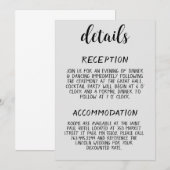 Carte d'information de détails de mariage minimal  (Devant / Derrière)