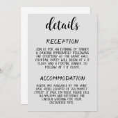 Carte d'information de détails de mariage minimali (Devant / Derrière)