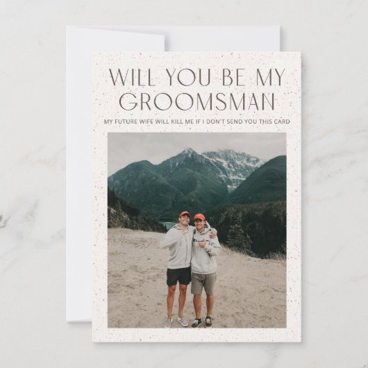 Carte d'information de garçon d'honneur avec palet (Devant)