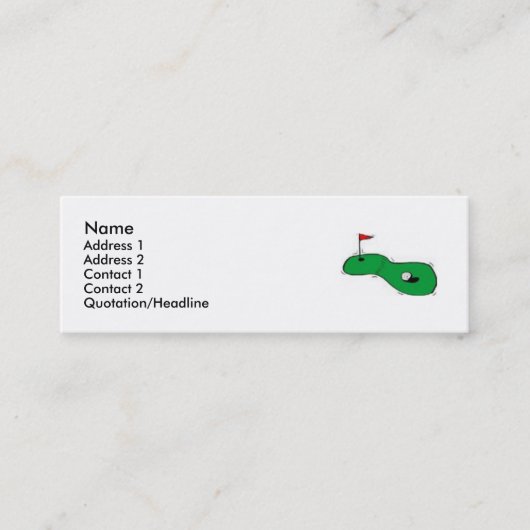 Carte d'information de golf (Devant)