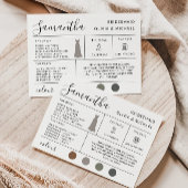 Carte d'information de la femme de ménage, carte d