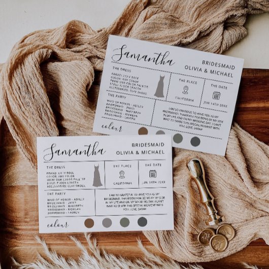 Carte d'information de la femme de ménage, carte d