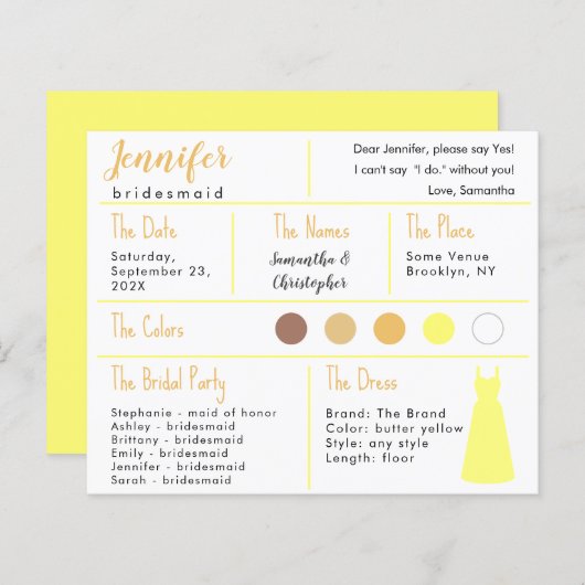 Carte d'information de la femme de ménage couleur  (Devant / Derrière)