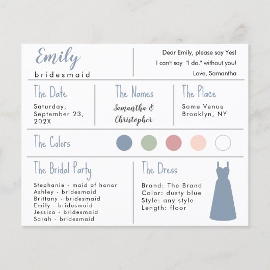 Carte d'information de la femme de ménage couleur  (Devant)