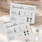 Carte d'information de la femme de ménage, fête de