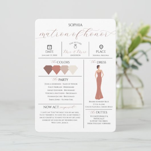 Carte d'information de la fête nuptiale Serez-vous (Debout devant)